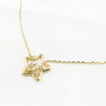 Load image into Gallery viewer, 14k Solid Gold Diamond Star Necklace. NT401196
