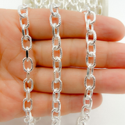 Sterling Silver Twisted & Flat Oval Link Chain