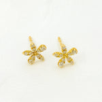 Load image into Gallery viewer, 14K Solid Gold Diamond Flower Studs. ER413387
