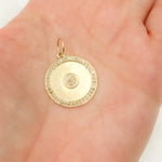 Load image into Gallery viewer, GDP22. 14K Solid Gold Diamond Round Charm
