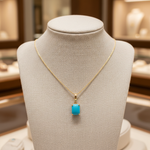 Load image into Gallery viewer, CMA00368TQ. 14K Solid Gold Rectangular-Shaped Turquoise Charm