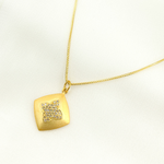 Load image into Gallery viewer, 14K Solid Gold Diamonds Flower Square Charm. GDP188
