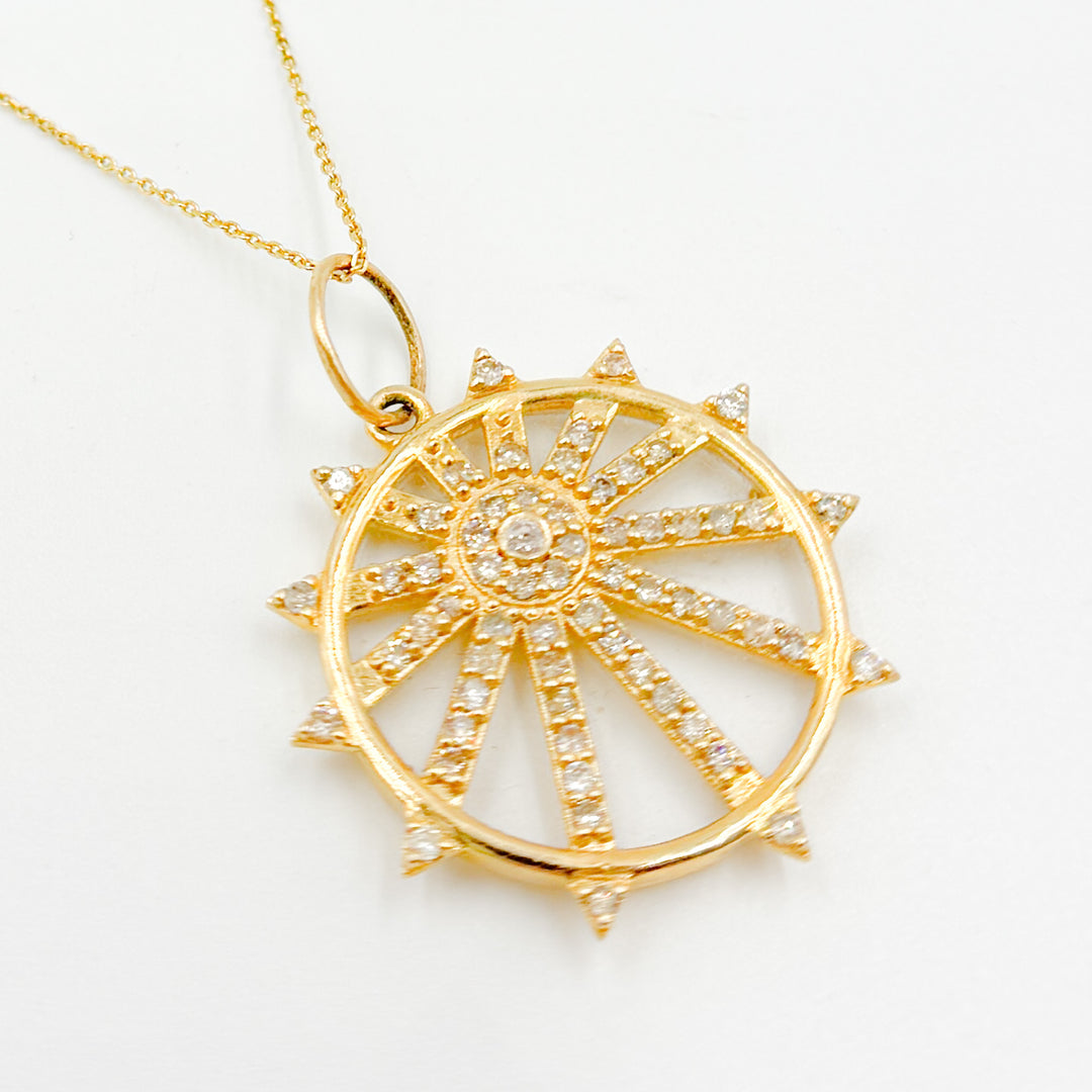 GDP641. 14K Solid Gold Round Pendant