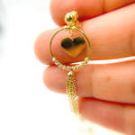 Load image into Gallery viewer, 14K Gold Hoop with Heart and Diamond Cut Ball Earrings. GER109
