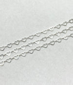 Load image into Gallery viewer, 925 Sterling Silver Open Heart Shape Link Chain. V132SS
