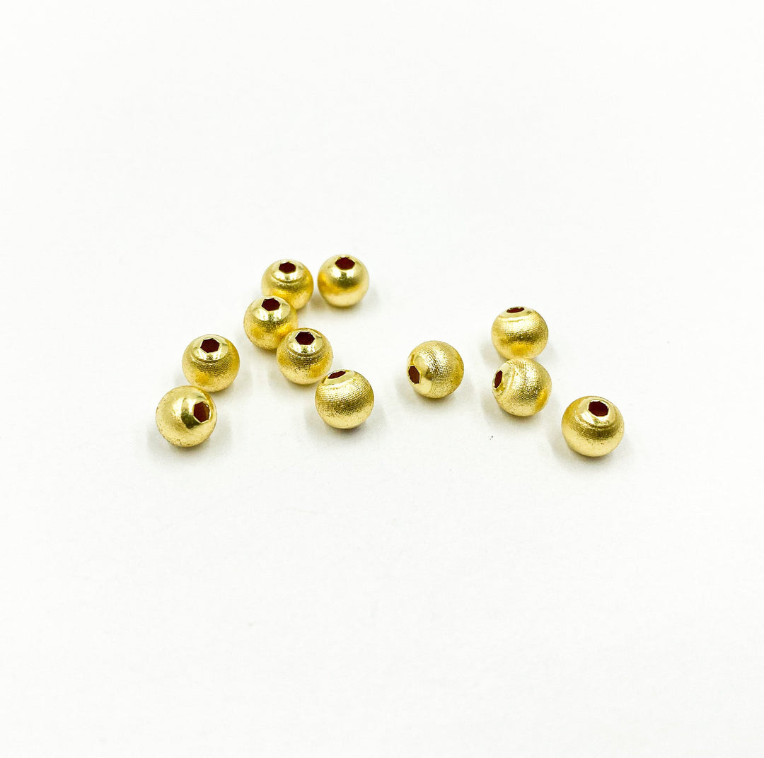 925 Sterling Silver Gold Plate Velvet 5mm Beads