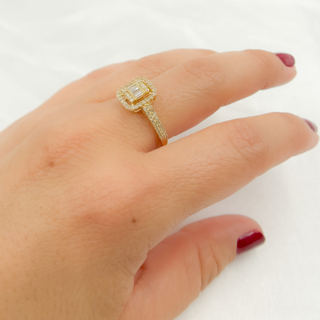 Black Rhodium Sterling Silver With Gold and Diamond Rhomb