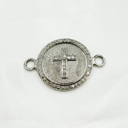 DC548. Diamond Sterling Silver Cross Connector