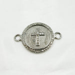 Load image into Gallery viewer, DC548. Diamond Sterling Silver Round Cross Connector
