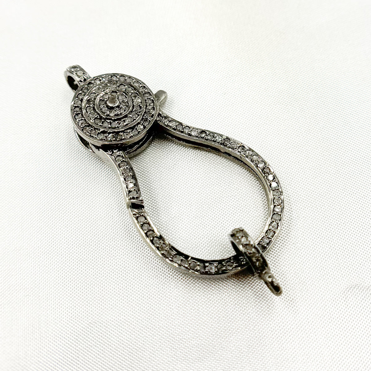 Diamond Sterling Silver Pear Shape Trigger Clasp