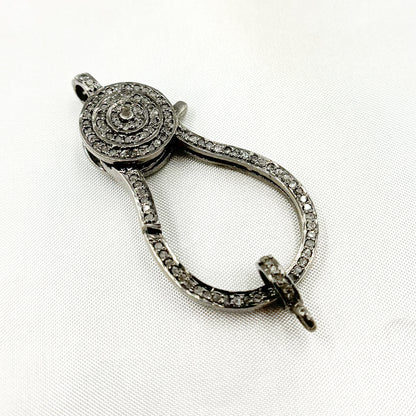 Diamond Sterling Silver Pear Shape Trigger Clasp
