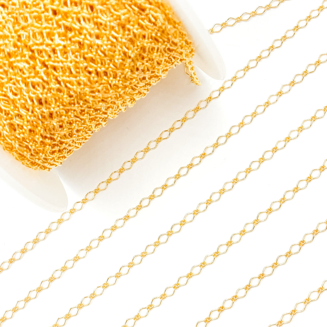 20MQGF. 14K Gold Filled Rhomb Link Chain