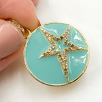 Load image into Gallery viewer, DP846A. Diamond Sterling Silver Round Star Enamel Pendant
