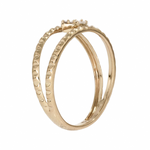 Load image into Gallery viewer, 14K Solid Gold Baguette Diamond Double Band Ring. DRN00986
