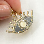 Load image into Gallery viewer, DP567A. Diamond Sterling Silver Eye Enamel Pendant
