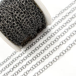 Load image into Gallery viewer, V276BR. Black Rhodium Sterling Silver Twisted Round Link Chain
