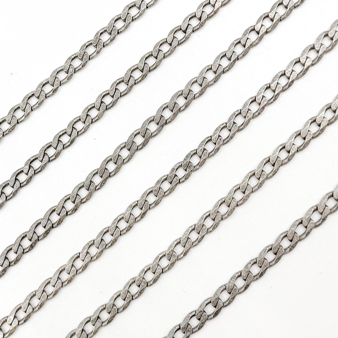 X12OX. Oxidized Sterling Silver Curb Chain