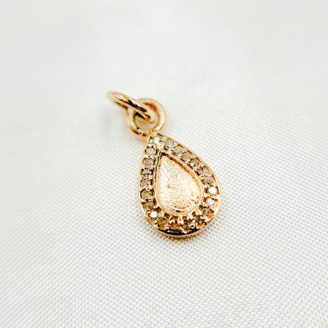 DC760. Diamond Sterling Silver Drop Charm