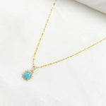 Load image into Gallery viewer, 14k Solid Gold Diamond and Turquoise Charm. PN113006Y14TQ1
