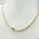 Load image into Gallery viewer, 14K Solid Gold Diamond and Gemstone Necklace. NK401314
