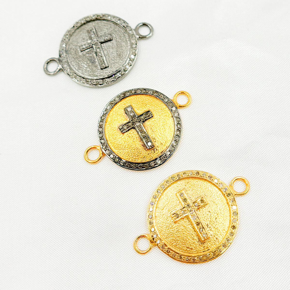 DC548. Diamond Sterling Silver Cross Connector