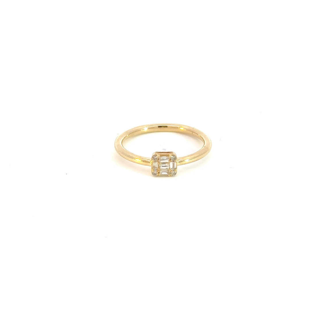 14k Solid Gold Baguette Statement Diamond Ring. RFB17917