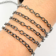 Silver Black Rhodium Cable Chain