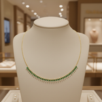 Load image into Gallery viewer, NFL70815. 14K Solid Gold Diamond and Gemstone Dangle Necklace