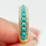 Load image into Gallery viewer, RAE02246TQ. 14k Solid Gold Turquoise and Diamond Band Ring