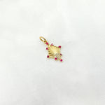 Load image into Gallery viewer, 14K Solid Gold Diamond Shape Charm with Diamonds and Gemstones. KG193
