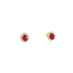 Load image into Gallery viewer, 14K Solid Gold Diamond &amp; Ruby Earrings.  ER113509YRU
