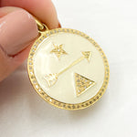 Load image into Gallery viewer, DP523A. Diamond Sterling Silver Round Enamel Pendant
