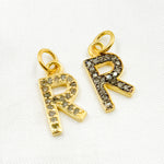 Load image into Gallery viewer, DC506. Diamond Sterling Silver Letter &quot;R&quot; Charm
