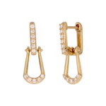 Load image into Gallery viewer, EFG54205. 14k Solid Gold Diamond Dangle Earrings