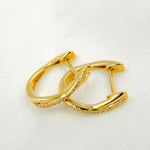 Load image into Gallery viewer, 14K Solid Gold Diamond Oval Hoops. EHB56557
