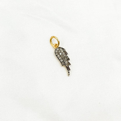 Diamond & Sterling Silver Wing Charm