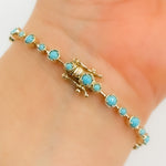 Load image into Gallery viewer, BTZ65118TQ. 14K Solid Gold Gemstone Bracelet