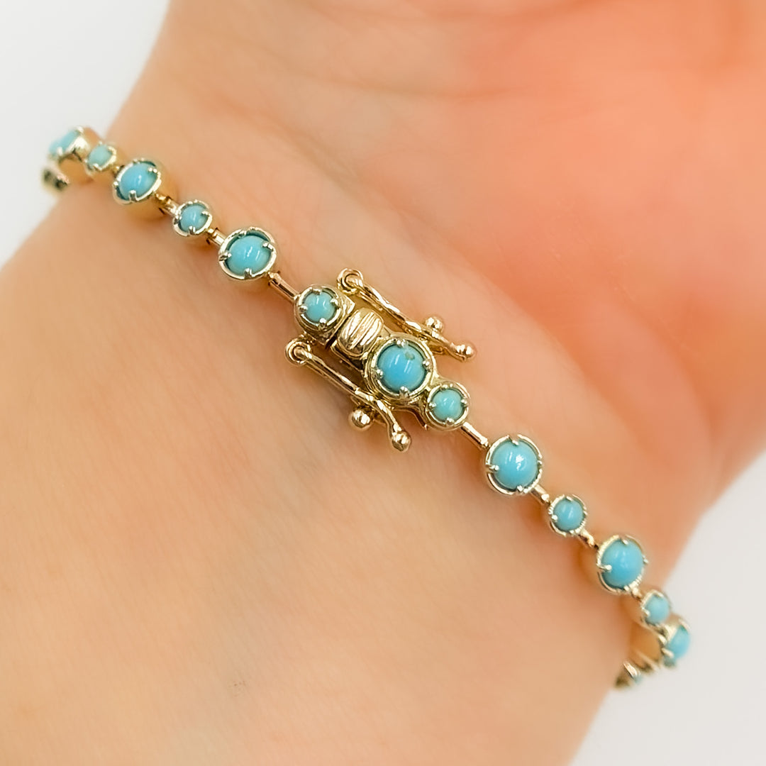 BTZ65118TQ. 14K Solid Gold Gemstone Bracelet