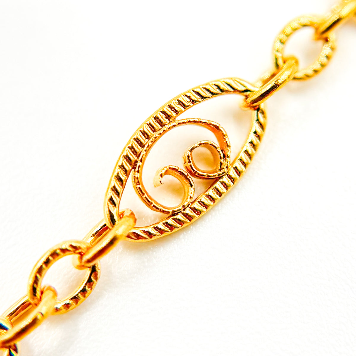 14k Solid Gold Filled Twisted Oval and Round Links Chain