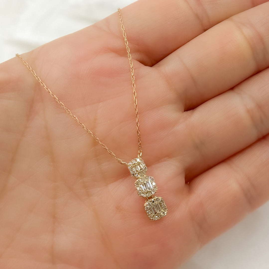 14K Solid Gold Diamond Necklace. NFD70902