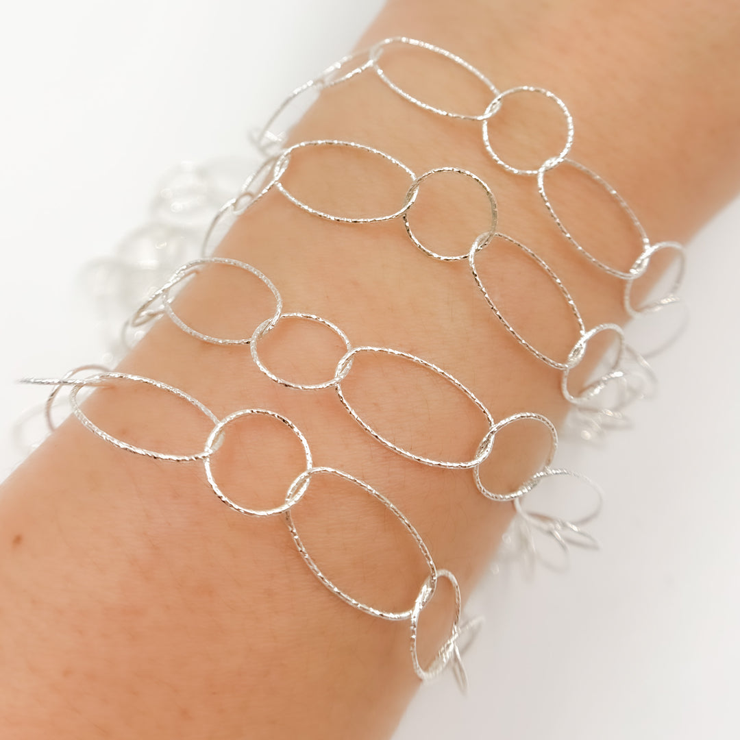 Y31SS. Sterling Silver Diamond Cut Cable Chain
