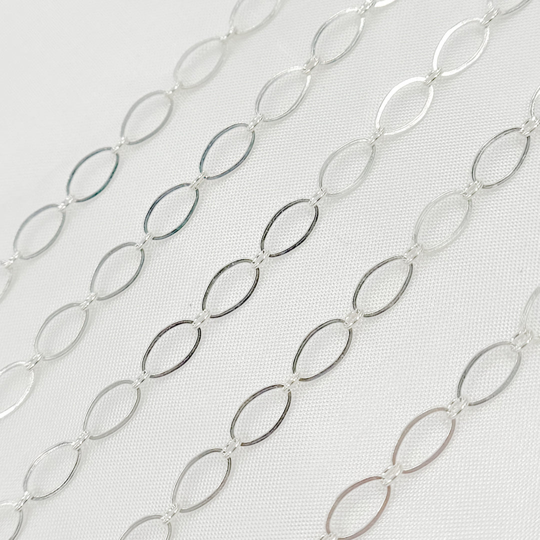 790FSS. Sterling Silver Flat Long and Short Oval Link Chain