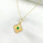 Load image into Gallery viewer, 14k Solid Gold Diamond and Emerald Clover Charm. GDP648
