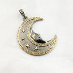 Load image into Gallery viewer, DP812. Diamond Sterling Silver Moon and Stars Pendant
