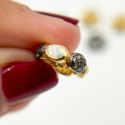 DC747. Diamond Sterling Silver Spacer Bead with Gemstone