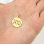 Load image into Gallery viewer, DC822. Diamond Sterling Silver Round &quot;XO&quot; Charm
