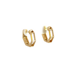 Load image into Gallery viewer, EHF56967. 14k Solid Gold Diamond Hexagon Hoops