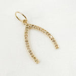 Load image into Gallery viewer, GDP08. 14K Solid Gold Diamond Wishbone Charm
