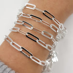 Load image into Gallery viewer, Y58F. Sterling Silver Flat Paperclip Chain
