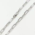 Load image into Gallery viewer, 080FVACLT5WG. 14K Solid White Gold Diamond Cut Paperclip Necklace